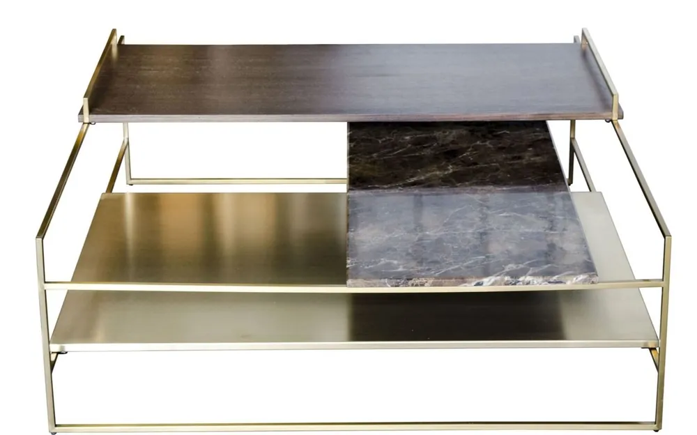 Casa Padrino mesa de centro de lujo dorado 100 x 100 x H 39,5 cm - Mesa de Centro de Diseño Saisonangebot
