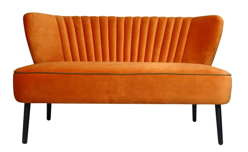 Casa Padrino sofá de la sala de estar de lujo naranja 129 x 75 x H. 73,5 cm - Muebles de Diseño Highlight