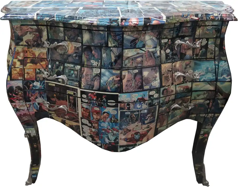 Echt Casa Padrino Commode Baroque Comic Design 100 cm - Hecho a mano de madera maciza Edición Limitada