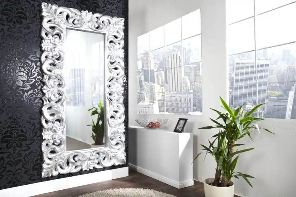Kracherpreis Casa Padrino Baroque Wall Mirror Antique Silver - Edición limitada