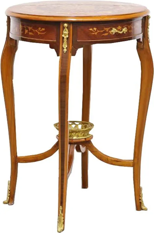 Casa mesa Padrino barroco con cajón incrustaciones Brown 60 x H. 86 cm - mesa auxiliar de estilo antiguo - Edición Limitada Sonderaktion