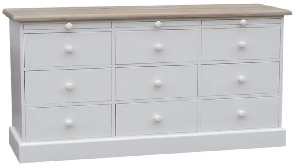 Online Kaufen Casa Padrino cómoda de estilo country blanco / natural 158 x 48 x H. 79 cm - Muebles de Estilo Country