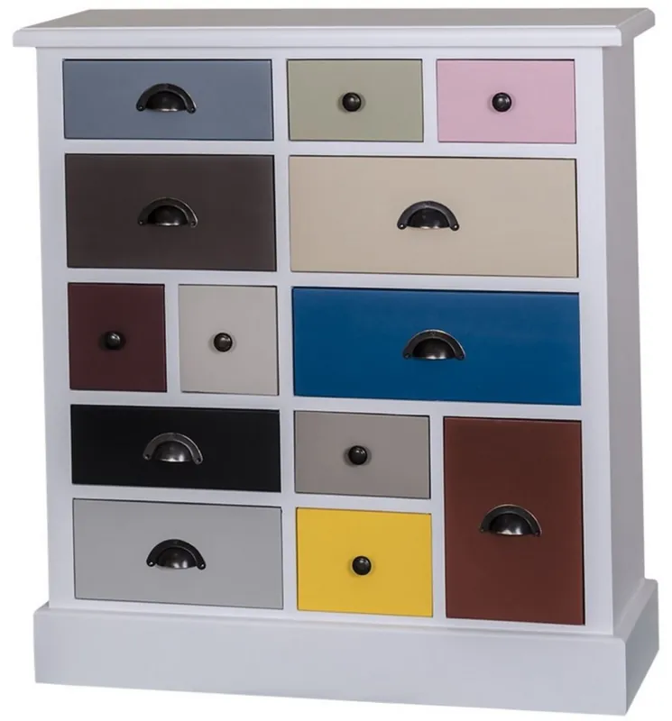 Top-Angebot Casa Padrino cómoda de estilo country multicolor 90 x 35 x H. 97 cm - Calidad de Lujo