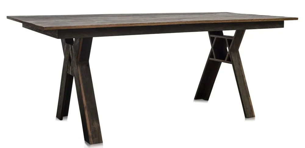 Casa Padrino mesa de comedor de madera de hierro marrón oscuro - Calidad de Lujo Direktkauf