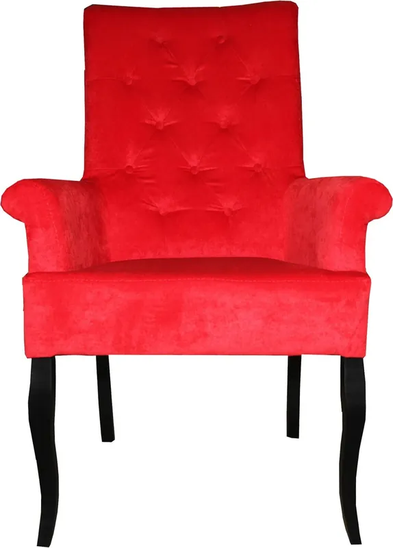 Günstig Casa Padrino silla de comedor de lujo rojo / Negro con apoyabrazos - Barroco muebles - muebles de cocina restaurante