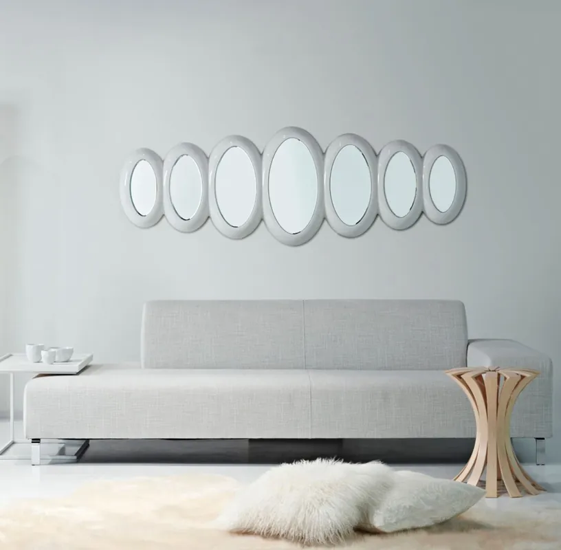 Schnäppchen Casa Padrino lujoso espejo de diseño blanco brillante 195 x H. 67 cm - Colección Hotel
