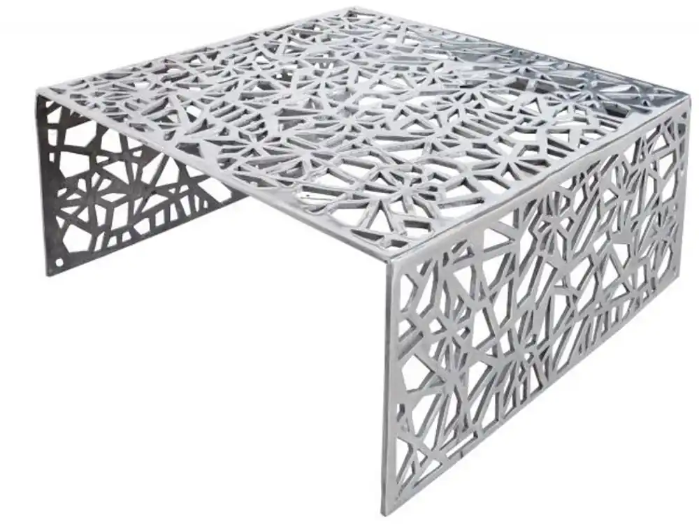 Mesa de centro Art Deco Casa Padrino metal plata 60 x 60 x A. 32 cm - Mesa Art Nouveau - Muebles de sala de estar Direktkauf