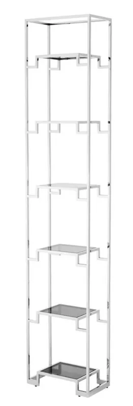 Casa Padrino armario de estantería plata / negro 45,5 x 25,5 x H. 221 cm - Mueble de Sala de Estar de Lujo Kracherpreis