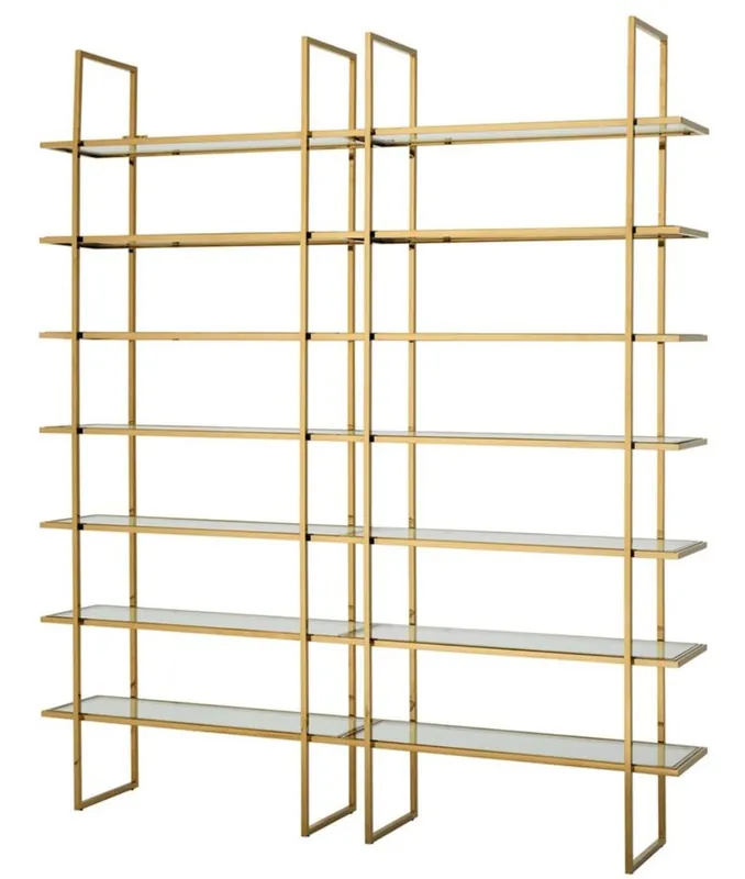 Neue Kollektion Casa Padrino armario de estantería de lujo oro 220 x 40 x H. 253 cm - Calidad de Lujo