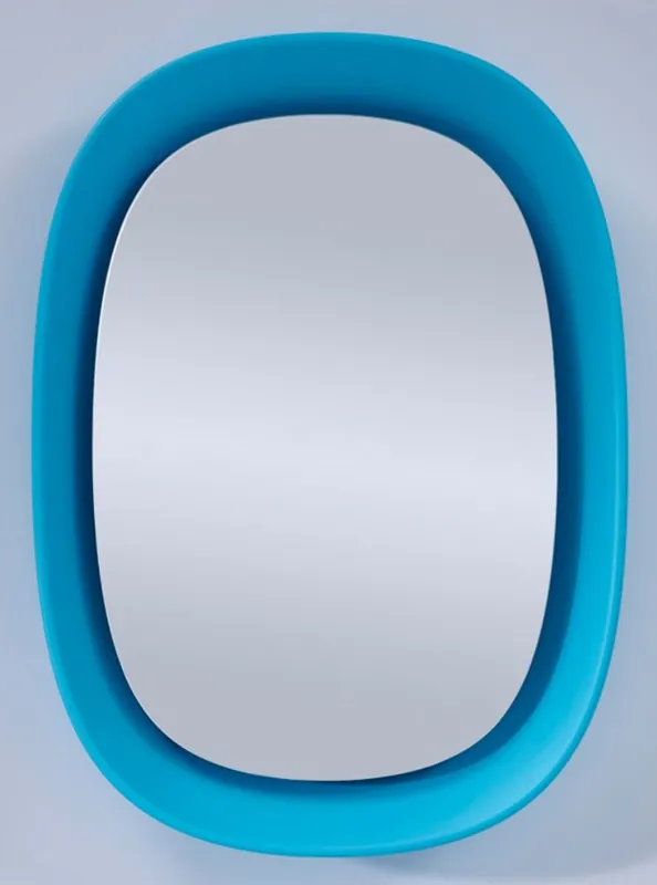 Ausverkauf Casa Padrino espejo de diseño de lujo azul 70 x H. 97 cm - Espejo de Pared de Diseño con Luz