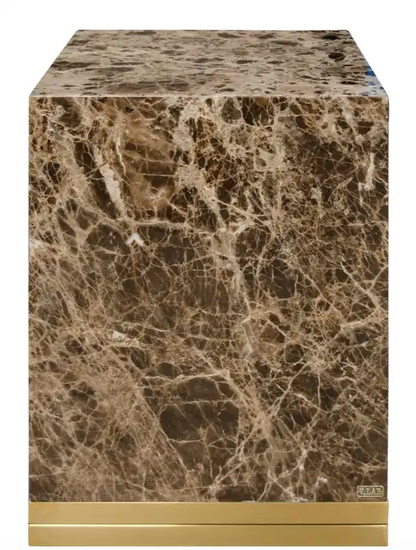 Casa Padrino mesa auxiliar de mármol negro-gris y con pedestal dorado 40 x 40 x H. 50 cm - Deco de la Sala de Estar de Lujo Neue Ware
