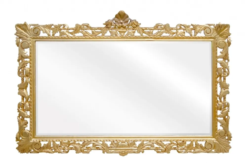 Neuheit Espejo barroco Casa Padrino dorado hecho a mano 193 x 110 cm - Espejo de madera - Muebles barrocos