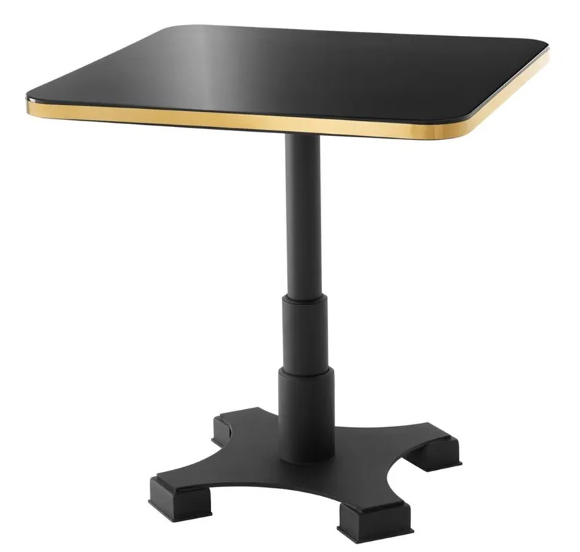 Casa Padrino mesa de comedor de lujo negra / latón 74 x 74 x H. 75,5 cm - Muebles de Lujo para el Comedor Super-Preis