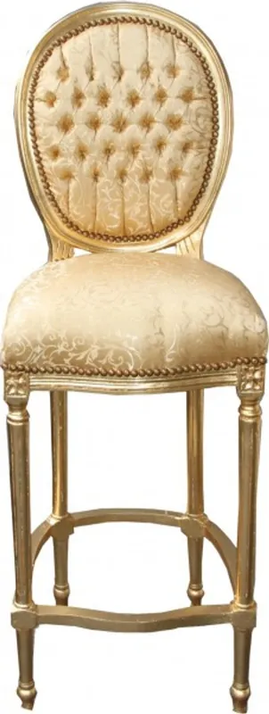 Sofort Bestellen Patrón Casa Padrino barroco Silla de la barra de oro / oro - alta silla de la barra taburete taburete - Muebles club
