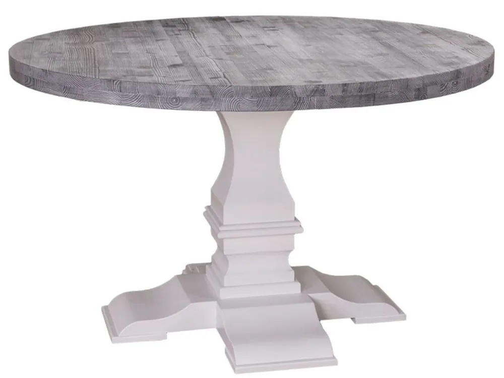 Mega-Angebot Casa Padrino country style dining table round black / white Ø 130 x H. 78 cm - Dining Room Table in Country Style