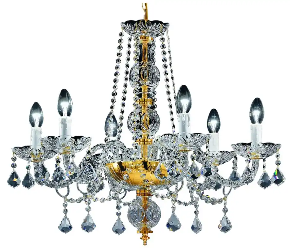 Casa Padrino araña de cristal barroca oro Ø 65 x H. 58 cm - Noble y Suntuosa Geprüft