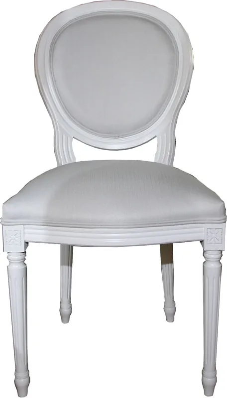 Silla de comedor barroca de lujo Casa Padrino blanca / blanca - Luxury Quality Finale Aktion