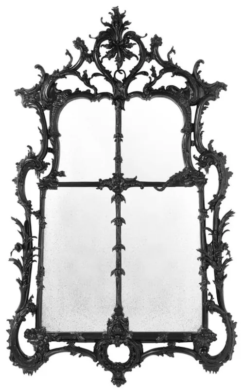Casa Padrino lujo estilo barroco espejo de pared sala de estar negro 102 x H. 174 cm - Edición Limitada Mega-Angebot