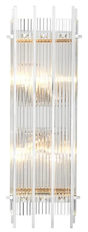 Saisonangebot Casa Padrino lámpara de pared plata 23 x 12 x H. 65 cm - Lámpara de Pared para Restaurante