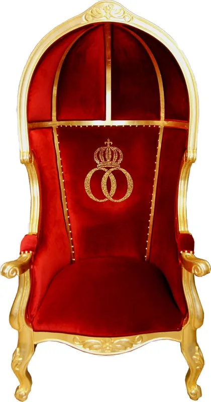Pompöös by Casa Padrino Luxury Balloon Sillón barroco Bordeaux / Black / Gold with glittering crown - Pompööser Baroque Sillón diseñado por Harald Glööckler Sale