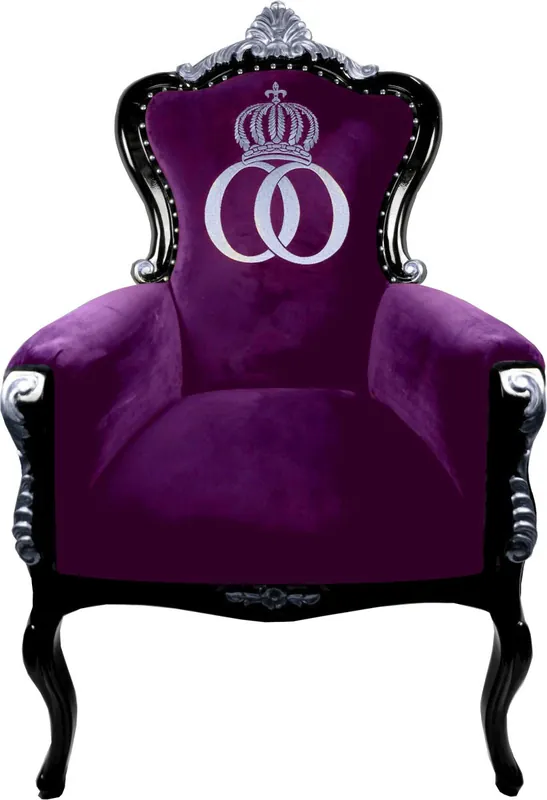 Online Kaufen Pompöös por barroco butaca Casa Padrino de lujo Bergere púrpura / negro / plata - sillón Pompöös barroca diseñada por Harald Glööckler