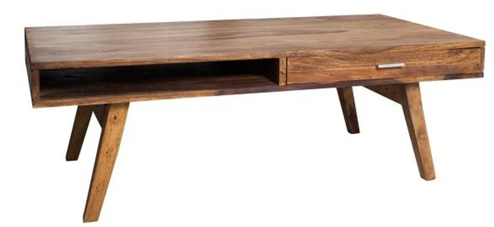 Mesa de centro de madera maciza de diseño Casa Padrino nature 120 x 40 cm - mesa de salón Beliebt