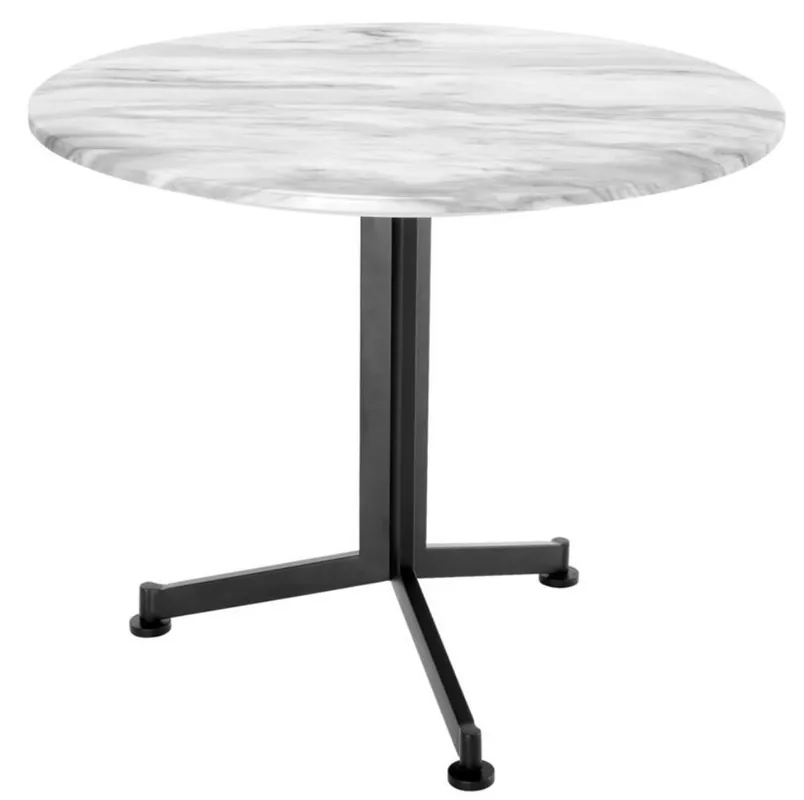 Neue Kollektion Casa Padrino mesa auxiliar de lujo blanco / negro Ø 65 x H. 54 cm - Muebles de Salón
