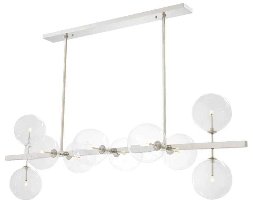 Top-Seller Casa Padrino araña LED de lujo plateada 160 x 52 x H. 53 cm - Muebles de Restaurante del Hotel