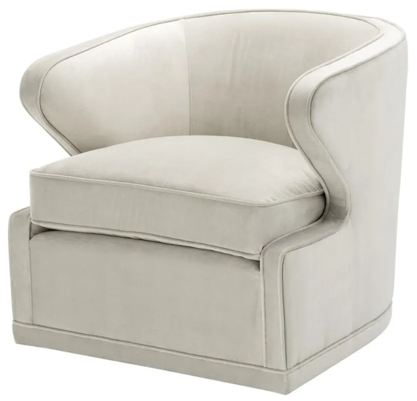 Casa Padrino sillón de sala de estar / sillón giratorio gris claro 75 x 80 x H. 73 cm - Muebles de Salón de Lujo Neu Im Sortiment