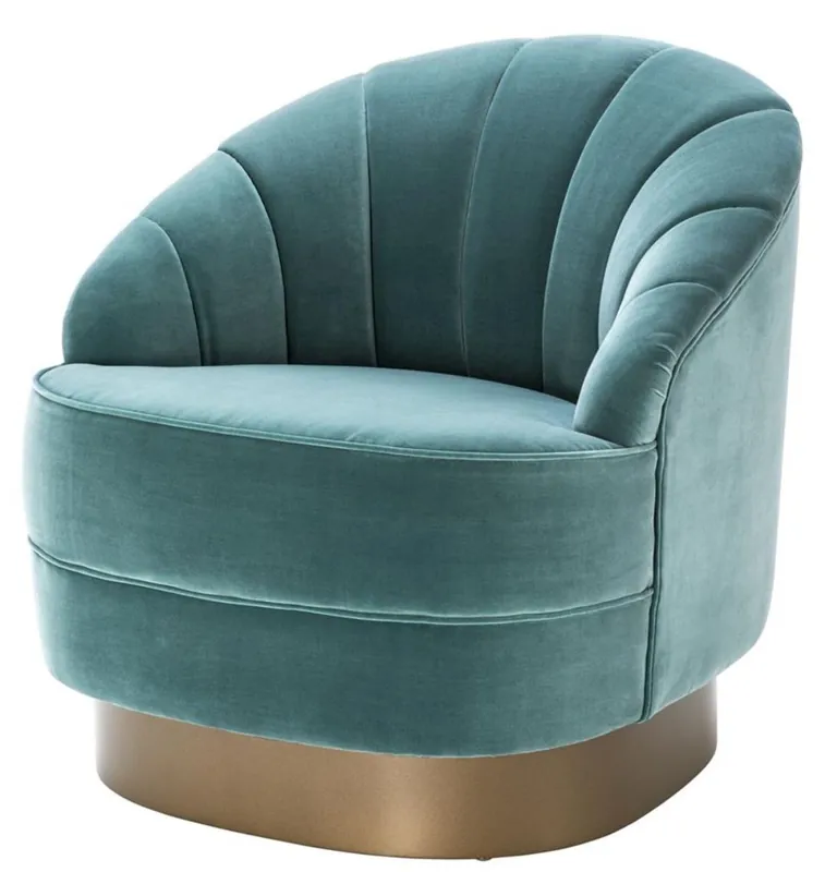 Casa Padrino sillón de lujo turquesa oscuro / oro mate 77 x 80 x H. 78 cm - Mobiliario de Hotel Kracherpreis