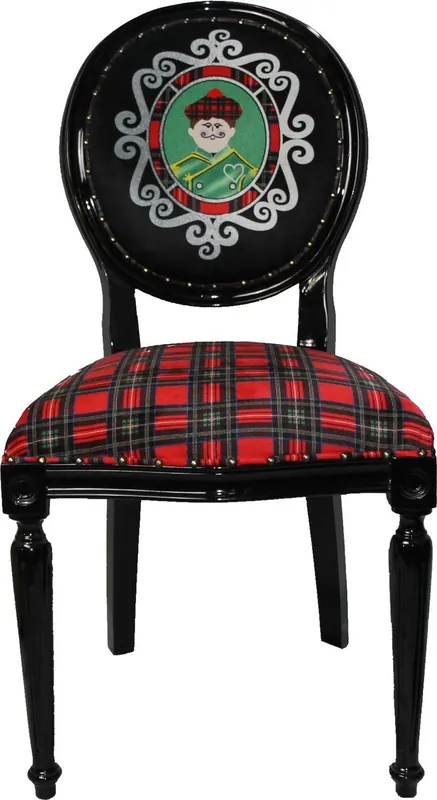 Casa Padrino barroco de lujo silla de comedor sin brazos Escocia Karo / Mujer usted - Silla del diseñador - Edición Limitada Beliebt