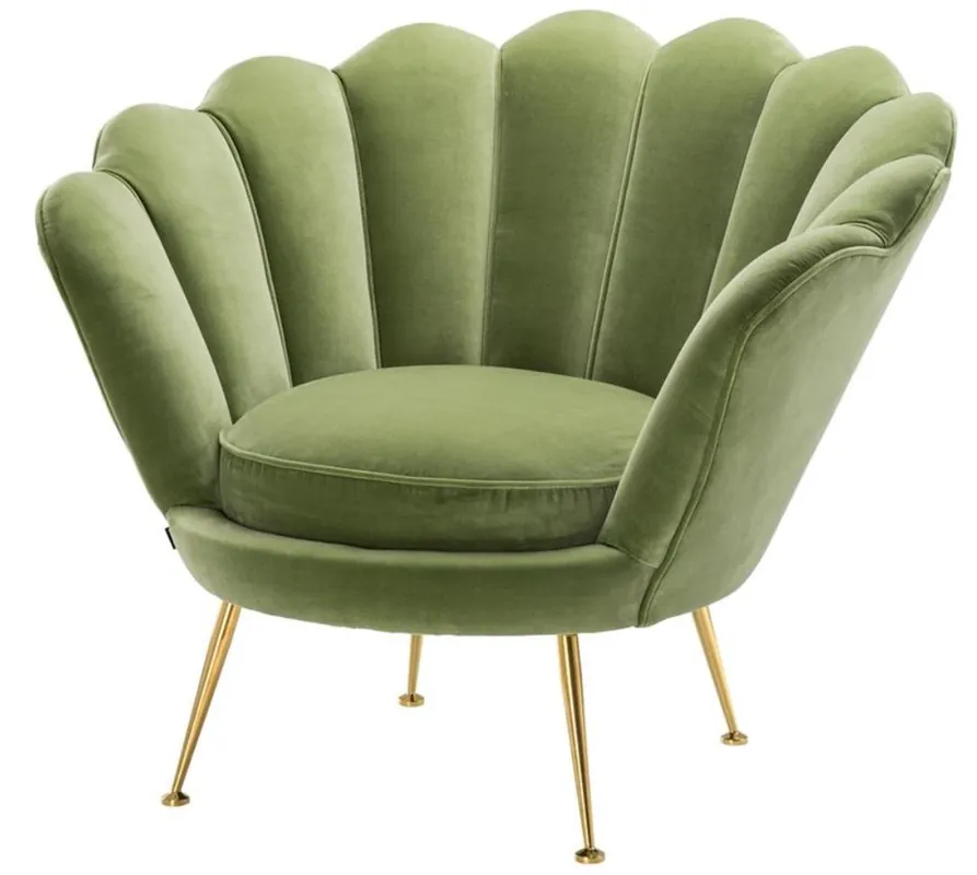 Casa Padrino sillón de lujo verde claro / latón 96,5 x 79 x H. 78 cm - Muebles de Hotel de Diseño Sale