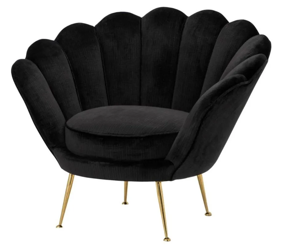 Casa Padrino sillón de lujo negro / latón 96,5 x 79 x H. 78 cm - Muebles de Hotel de Diseño Rabatt