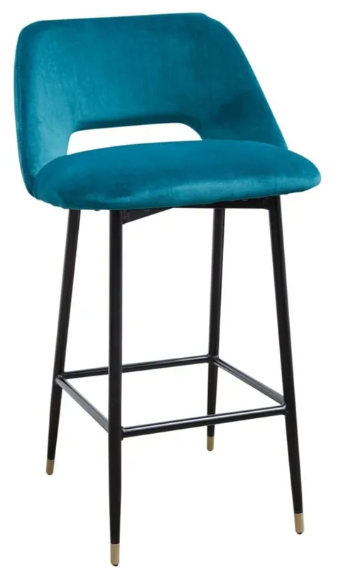 Casa Padrino silla de bar de lujo turquesa / negro 55 x 58 x H. 97 cm - Muebles Bar de Lujo Garantierte Lieferung