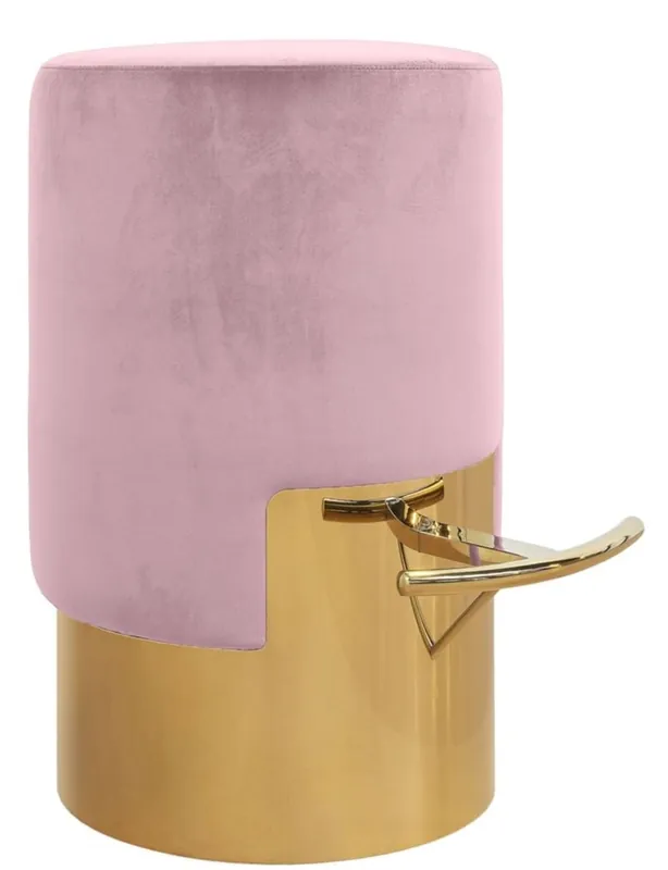 Highlight Casa Padrino taburete de bar rosa / oro Ø 46 x H. 76 cm - Muebles Bar