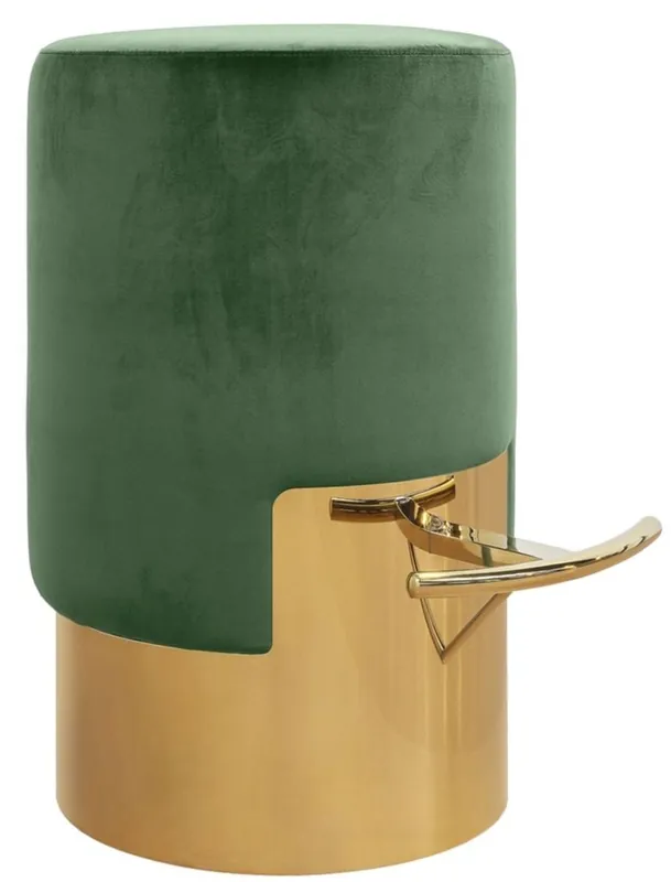 Abverkauf Casa Padrino taburete de bar verde / oro Ø 46 x H. 76 cm - Muebles Bar