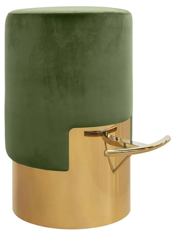 Bestpreis Casa Padrino taburete de bar verde musgo / oro Ø 46 x H. 76 cm - Muebles Bar