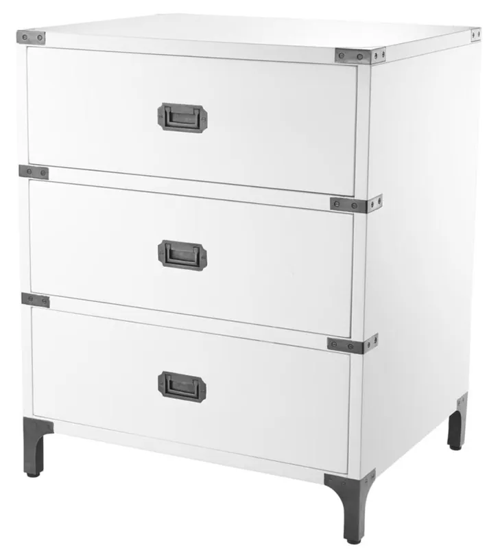 Casa Padrino mesa auxiliar de lujo con 3 cajones blanco 71 x 40,5 x H. 74 cm - Mobiliario de Sala de Estar Mega-Angebot