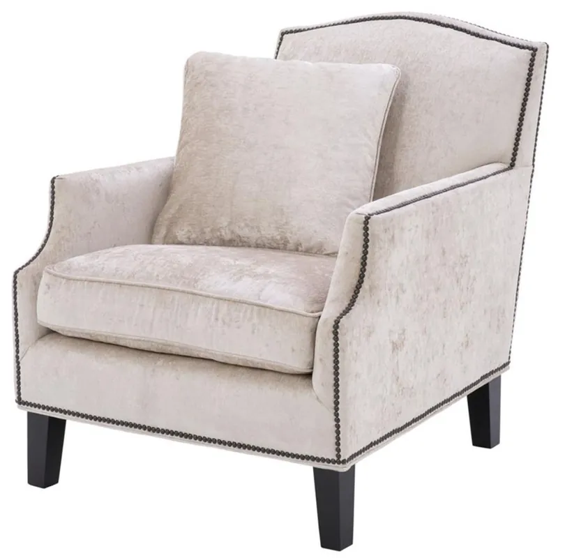 Casa Padrino sillón de salón de lujo crema / negro 79 x 98 x H. 90 cm - Edición limitada Neue Ware
