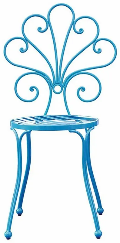 Casa Padrino silla de jardín Art Nouveau azul claro A. 91 cm - Muebles de Jardín Art Nouveau Echt