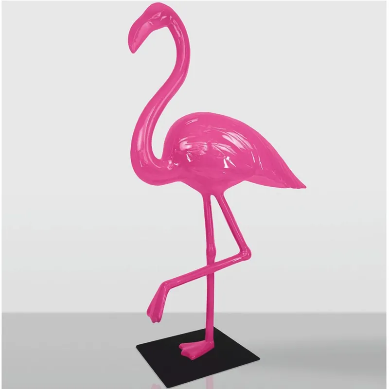 Casa Padrino escultura decorativa XXL flamenco rosa / negro A. 210 cm - Figura de jardín Heißes Angebot