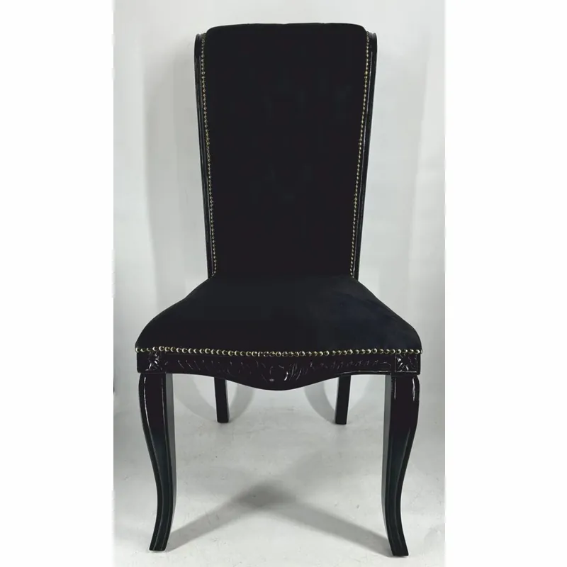 Günstig Casa Padrino silla de comedor barroco con respaldo alto negro A. 118 cm - Muebles barrocos