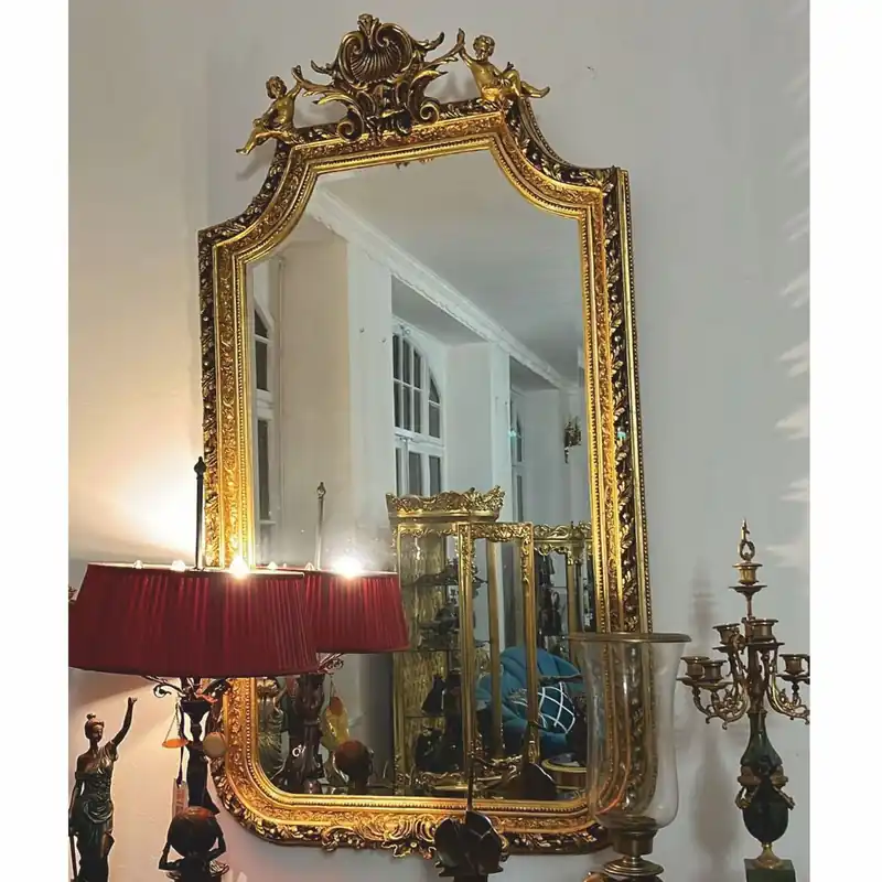 Casa Padrino espejo barroco con figuras de ángeles oro A. 175 cm - Muebles de estilo barroco Begrenztes Angebot