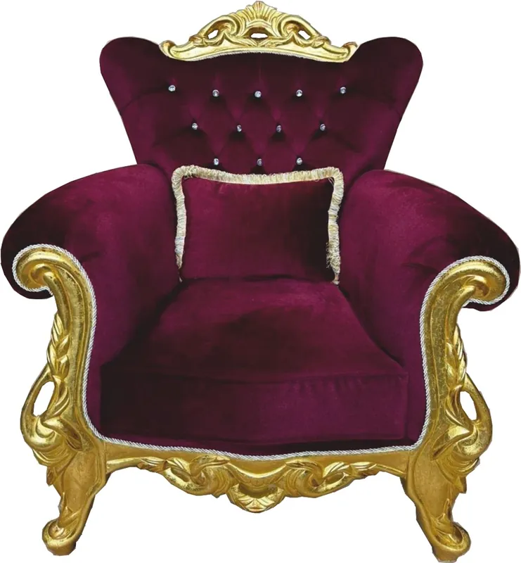 Casa Padrino sillón barroco de lujo con pedrería rojo burdeos / oro - Muebles de estilo barroco Direkt Vom Hersteller