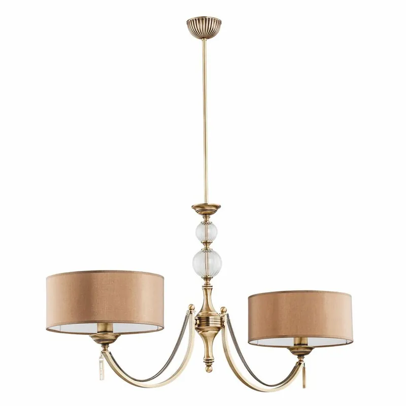 Garantierte Lieferung Casa Padrino lámpara colgante barroco de lujo latón con pátina / marrón 99 cm