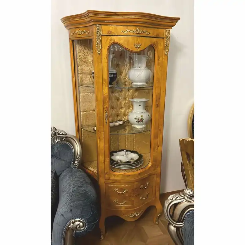 Sonderangebot Casa Padrino vitrina barroco arce ojo de pájaro / oro / latón A. 175 cm - 1B Mercancías