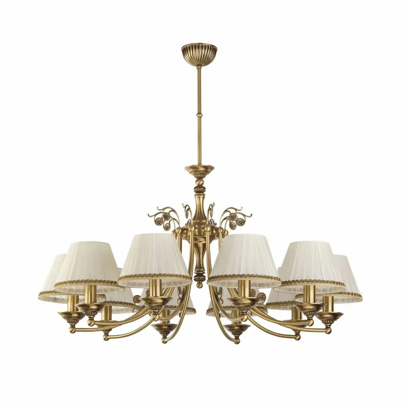 Casa Padrino araña de luces barroco de lujo latón con pátina / crema Ø 83 x A. 70 cm Sofort Bestellen