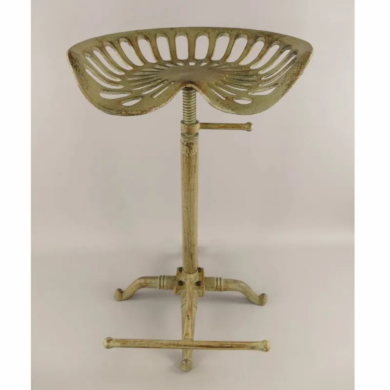 Casa Padrino Taburete de Bar de Hierro Fundido de Estilo Industrial Verde Rústico A. 75 cm Super-Preis