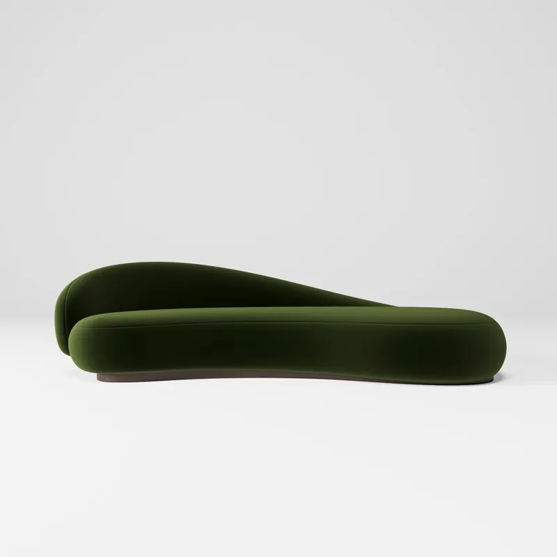 Casa Padrino sofá de terciopelo de lujo lado izquierdo verde / marrón oscuro 280 cm - Muebles de salón y hotel Heißes Angebot