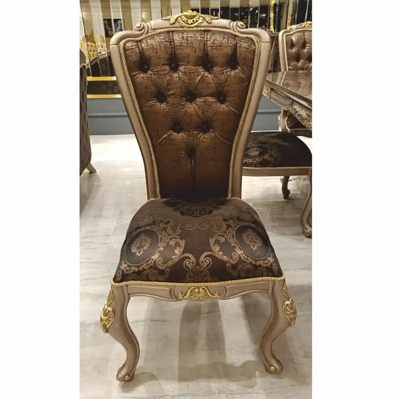 Finale Aktion Casa Padrino silla de comedor barroco de lujo negro / gris / oro A. 113 cm - Muebles de comedor barrocos